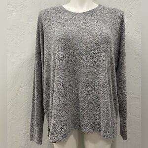 Lucky Brand Crewneck Sweater XXL Heather Grey Oversized Pullover Casual Soft Top